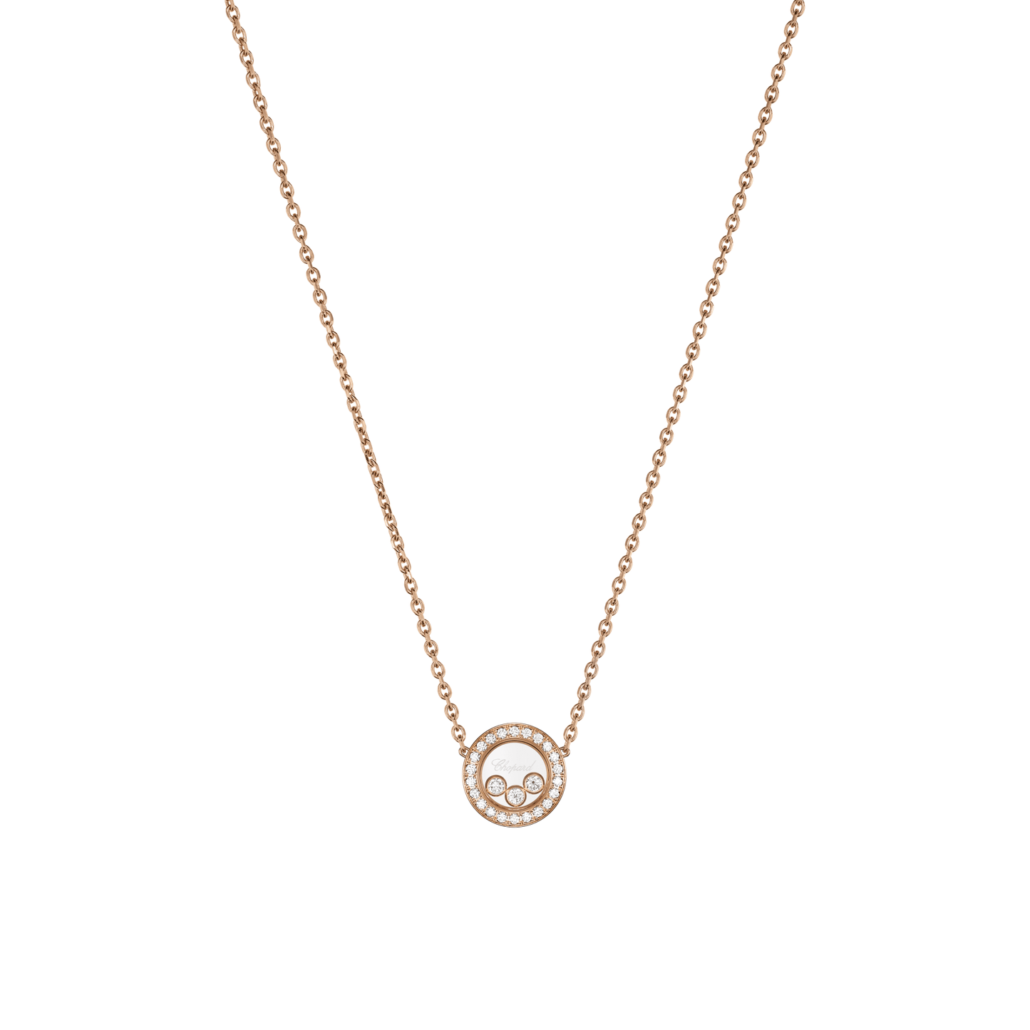 HAPPY DIAMONDS ICONS NECKLACE, ETHICAL ROSE GOLD, DIAMONDS 81A018-5201