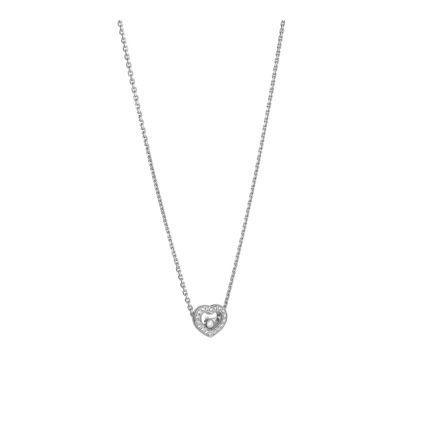 HAPPY DIAMONDS ICONS NECKLACE, ETHICAL WHITE GOLD, DIAMONDS 81A054-1201
