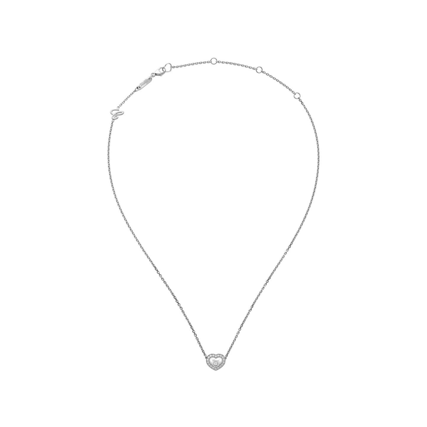 HAPPY DIAMONDS ICONS NECKLACE, ETHICAL WHITE GOLD, DIAMONDS 81A054-1201
