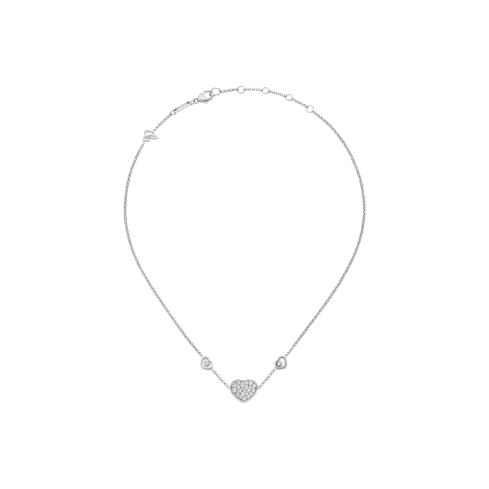 HAPPY HEARTS NECKLACE, ETHICAL WHITE GOLD, DIAMONDS 81A082-1009