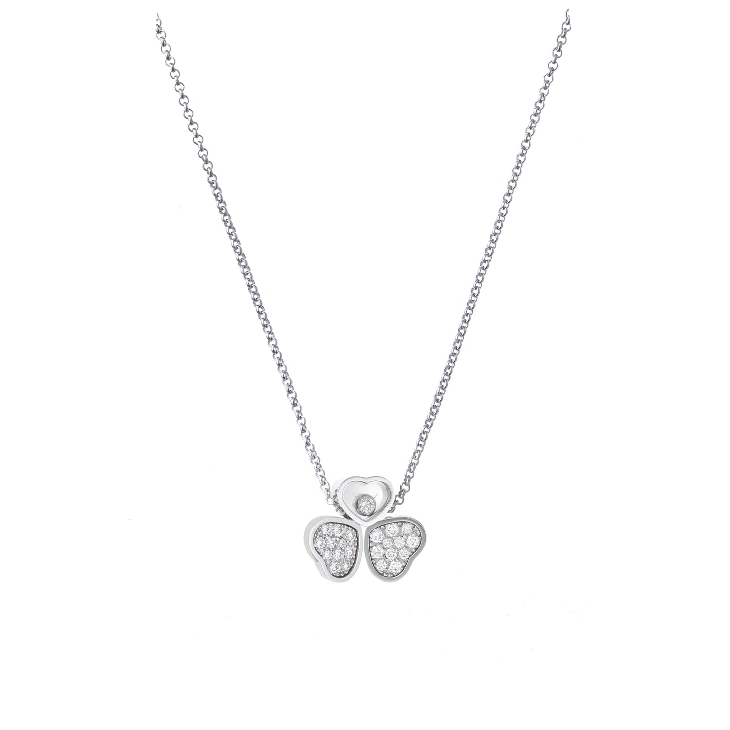 HAPPY HEARTS WINGS NECKLACE, ETHICAL WHITE GOLD, DIAMONDS 81A083-1911
