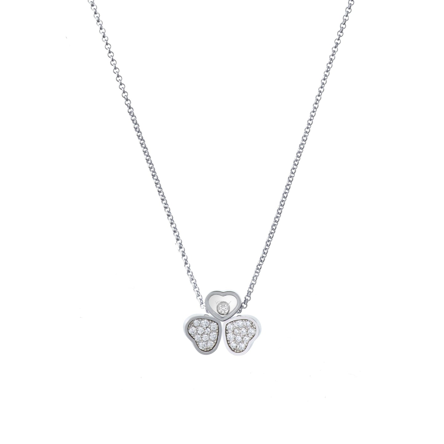 HAPPY HEARTS WINGS NECKLACE, ETHICAL WHITE GOLD, DIAMONDS 81A083-1911