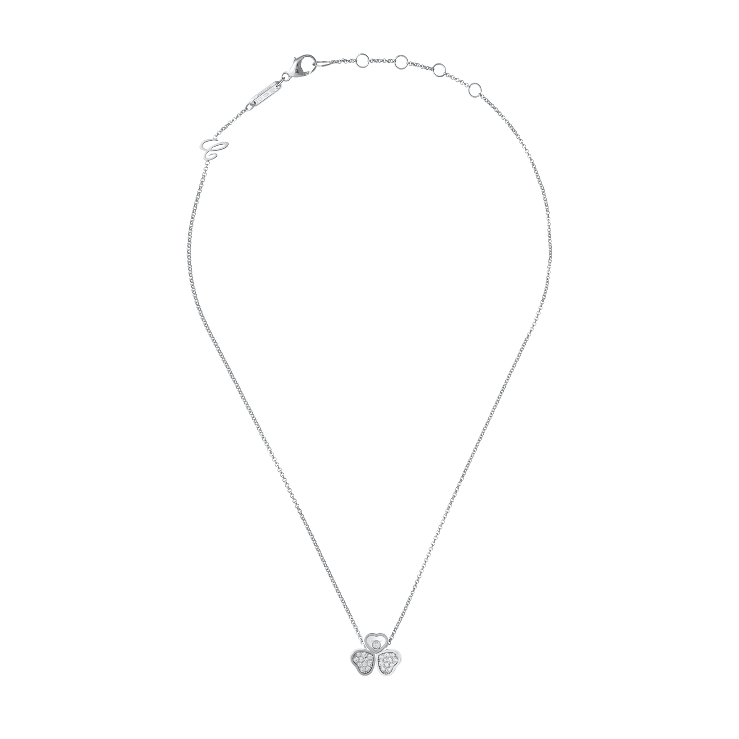 HAPPY HEARTS WINGS NECKLACE, ETHICAL WHITE GOLD, DIAMONDS 81A083-1911