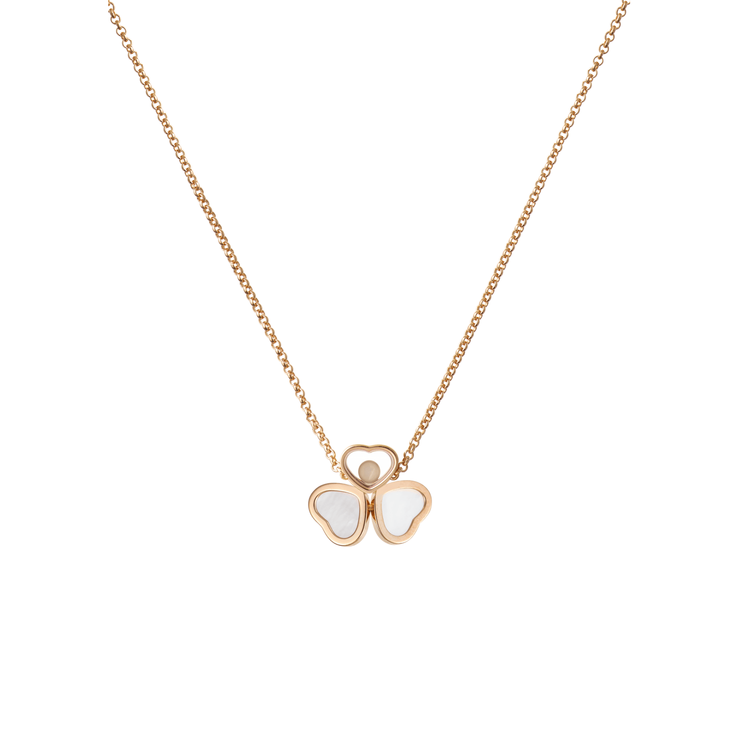 HAPPY HEARTS WINGS NECKLACE, ETHICAL ROSE GOLD, DIAMOND 81A083-5311