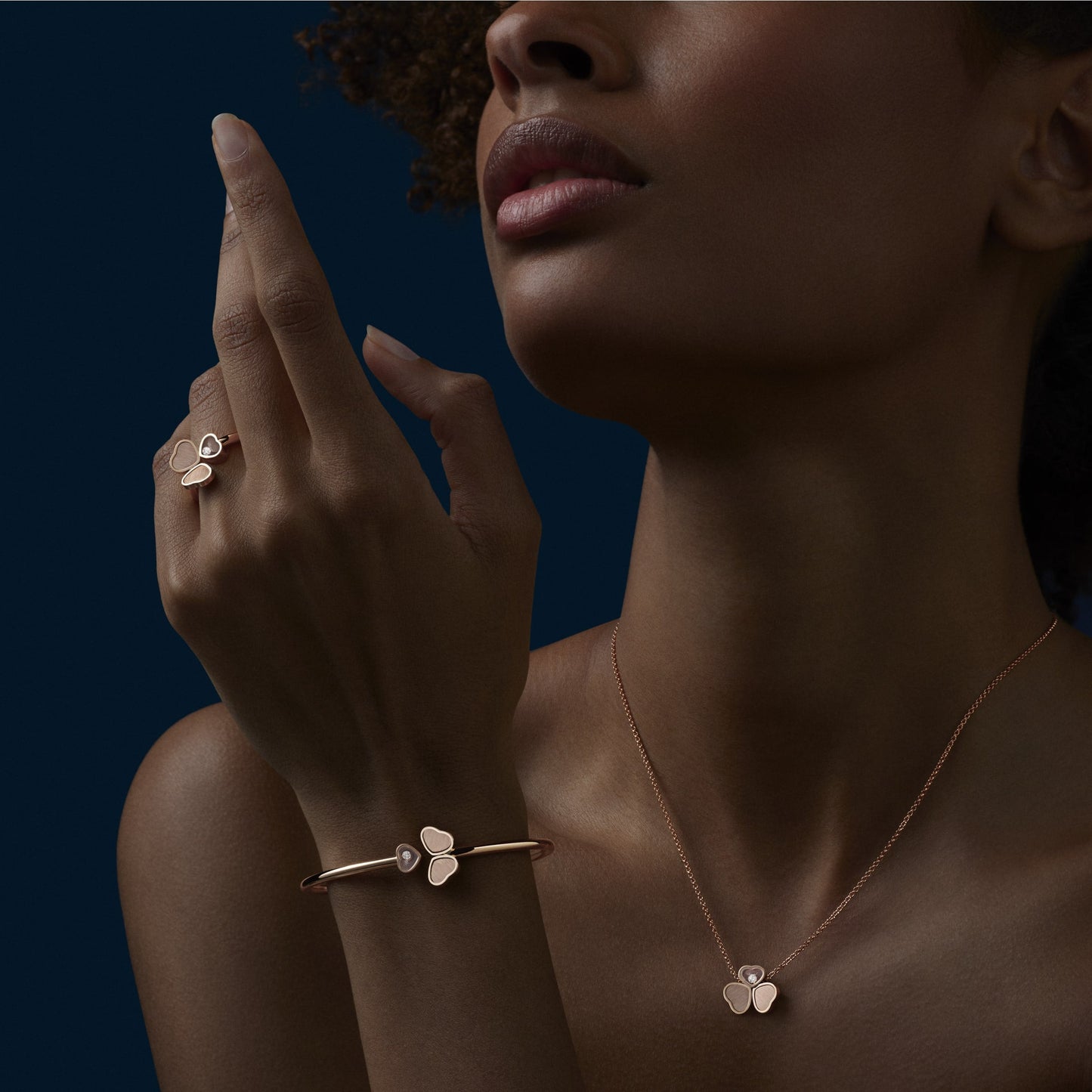 HAPPY HEARTS WINGS NECKLACE, ETHICAL ROSE GOLD, DIAMOND 81A083-5711