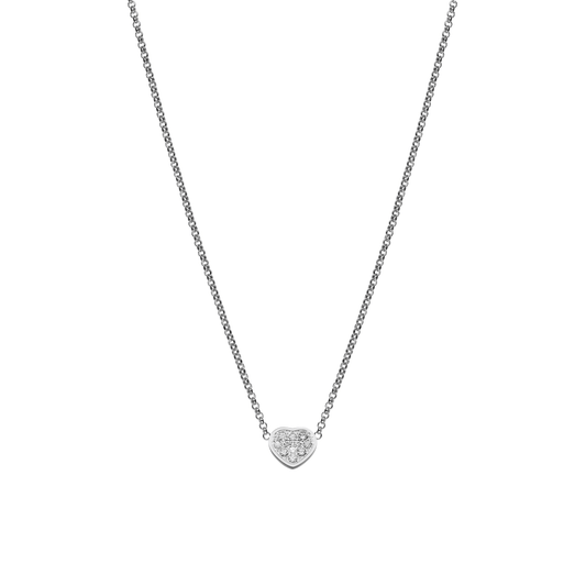MY HAPPY HEARTS NECKLACE, ETHICAL WHITE GOLD, DIAMONDS 81A086-1901