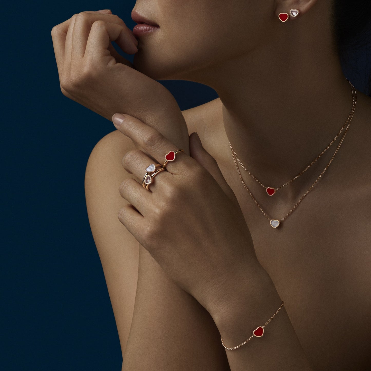 MY HAPPY HEARTS NECKLACE, ETHICAL ROSE GOLD, MOTHER-OF-PEARL 81A086-5301