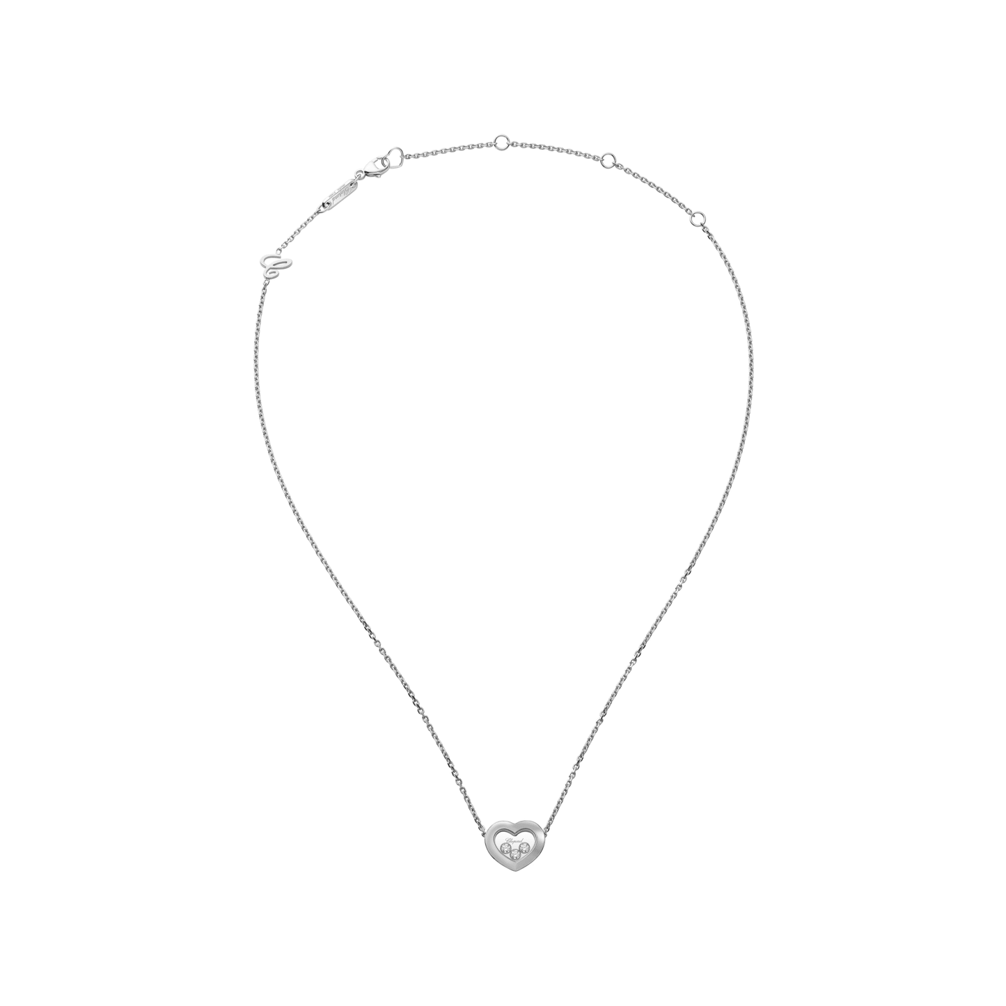 HAPPY DIAMONDS ICONS NECKLACE, ETHICAL WHITE GOLD, DIAMONDS 81A611-1001