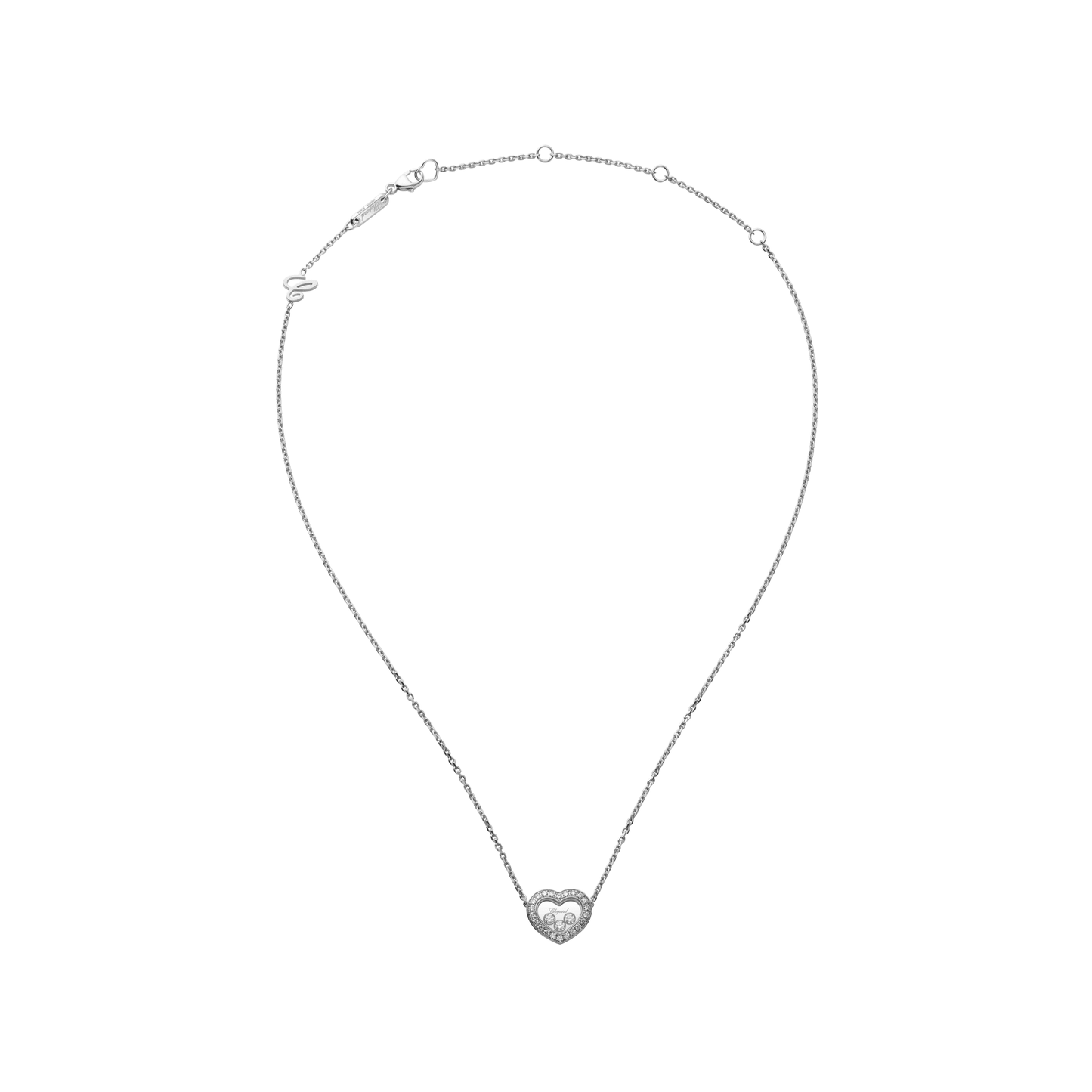 HAPPY DIAMONDS ICONS NECKLACE, ETHICAL WHITE GOLD, DIAMONDS 81A611-1201
