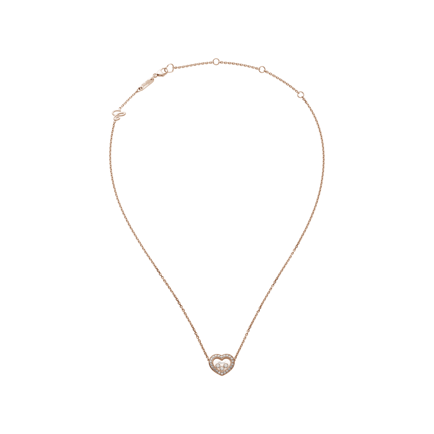 HAPPY DIAMONDS ICONS NECKLACE, ETHICAL ROSE GOLD, DIAMONDS 81A611-5201
