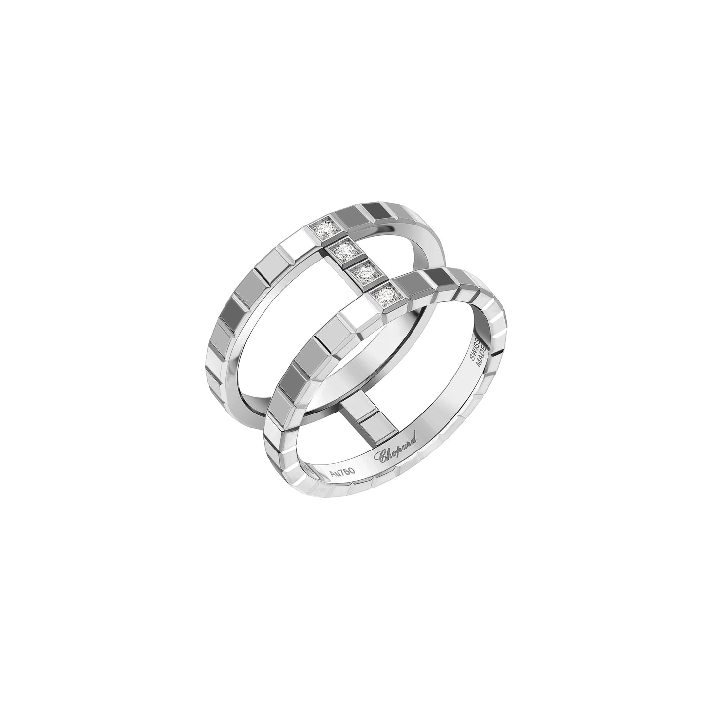ICE CUBE RING, ETHICAL WHITE GOLD, DIAMONDS 827006-1010
