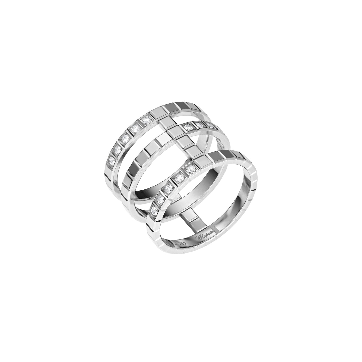 ICE CUBE RING, ETHICAL WHITE GOLD, DIAMONDS 827007-1010