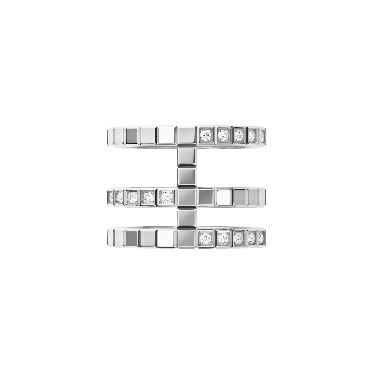 ICE CUBE RING, ETHICAL WHITE GOLD, DIAMONDS 827007-1010