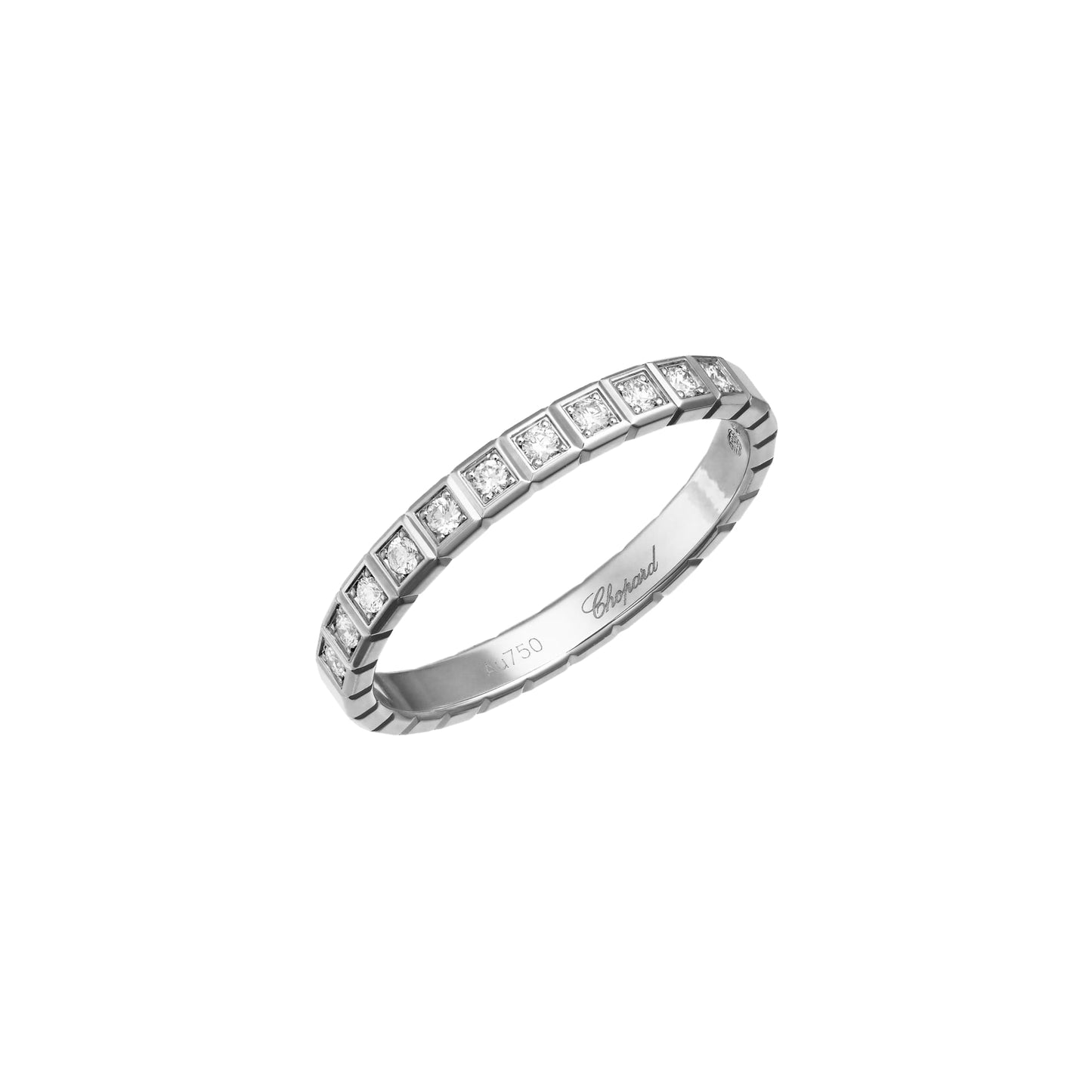 ICE CUBE RING, ETHICAL WHITE GOLD, HALF-SET DIAMONDS 827702-1259