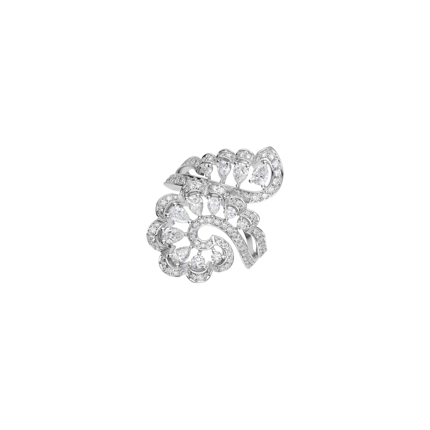 PRECIOUS LACE VAGUE RING, ETHICAL WHITE GOLD, DIAMONDS 828349-1010