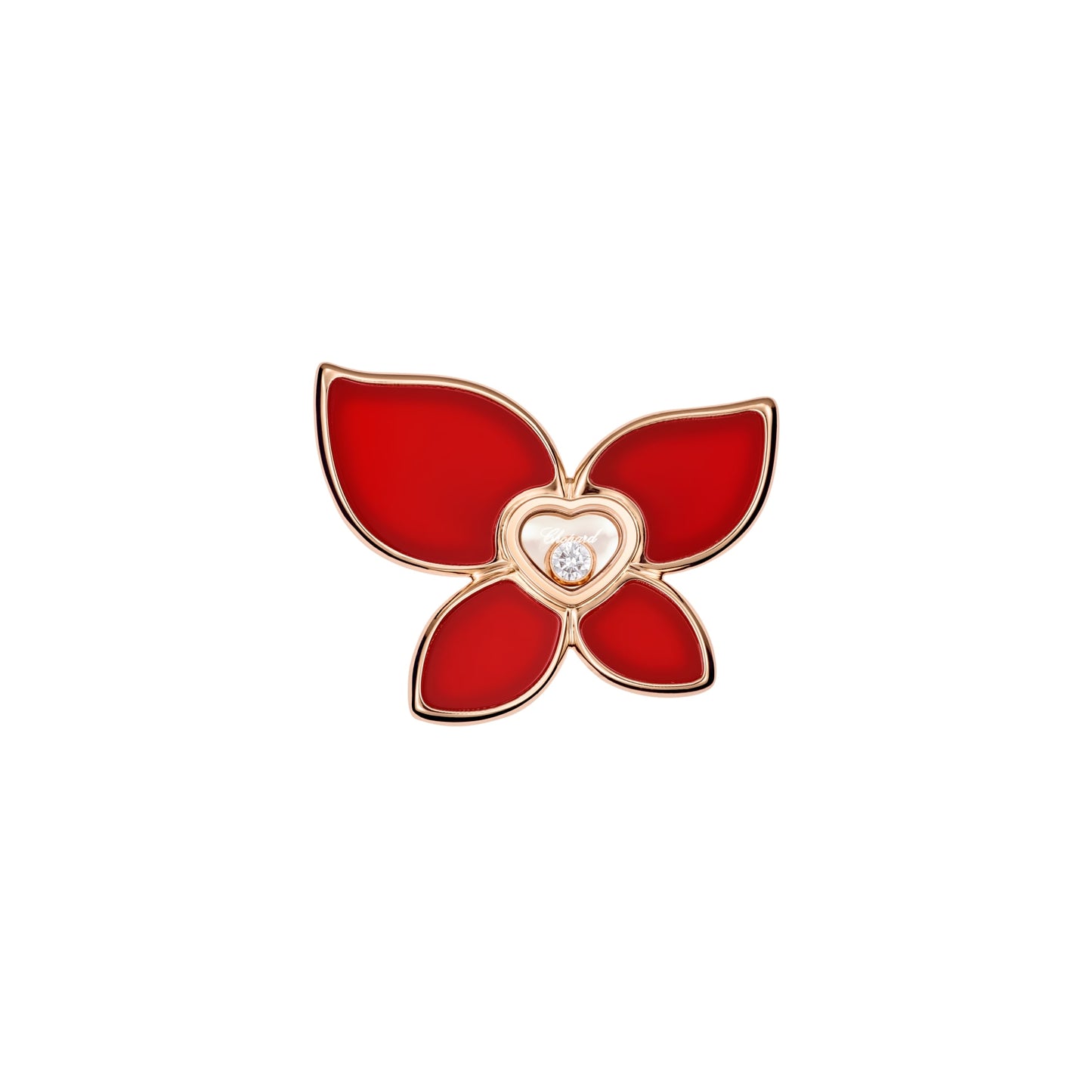 HAPPY BUTTERFLY X MARIAH CAREY RING, ETHICAL ROSE GOLD, DIAMOND, CARNELIAN 828599-5010