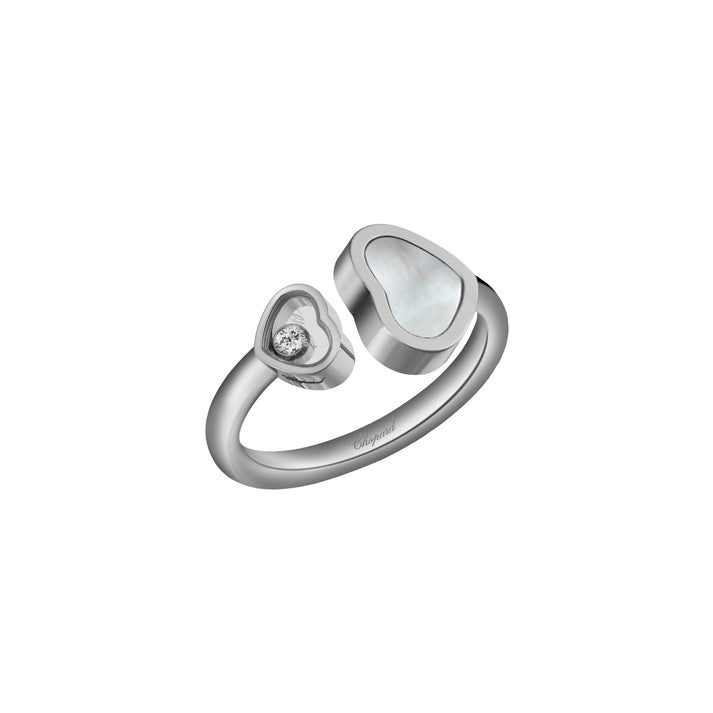 HAPPY HEARTS RING, ETHICAL WHITE GOLD, DIAMOND, MOTHER-OF-PEARL 829482-1300
