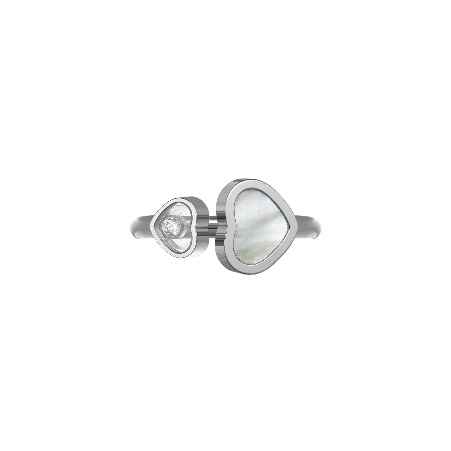 HAPPY HEARTS RING, ETHICAL WHITE GOLD, DIAMOND, MOTHER-OF-PEARL 829482-1300