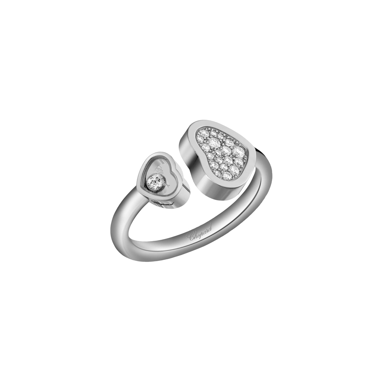 HAPPY HEARTS RING, ETHICAL WHITE GOLD, DIAMONDS 829482-1900