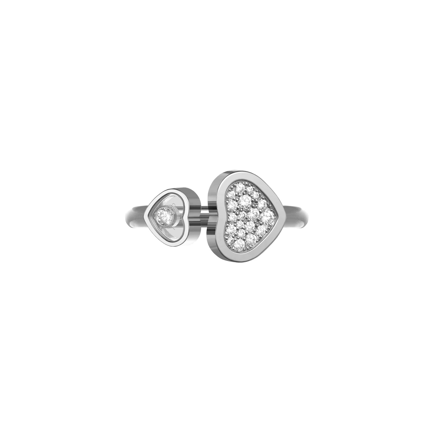 HAPPY HEARTS RING, ETHICAL WHITE GOLD, DIAMONDS 829482-1900
