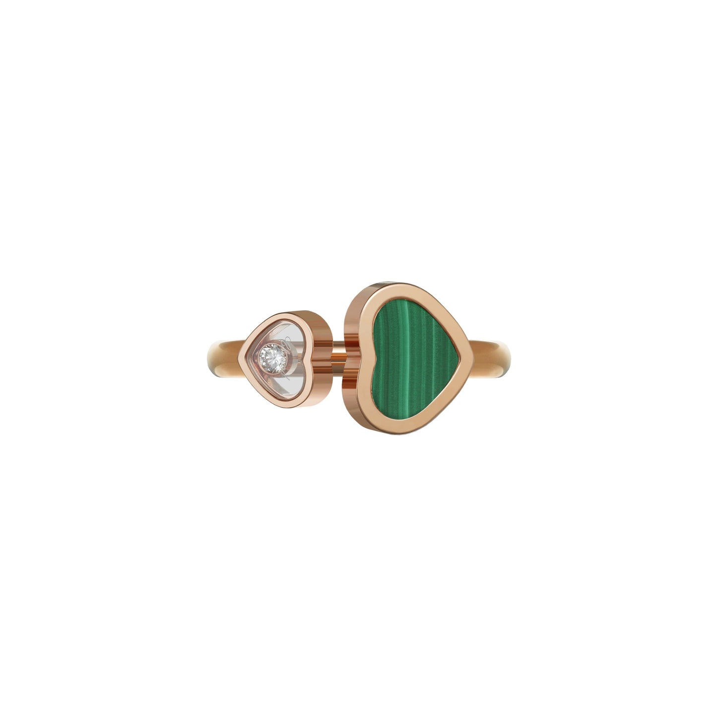HAPPY HEARTS RING, ETHICAL ROSE GOLD, DIAMOND, MALACHITE 829482-5102