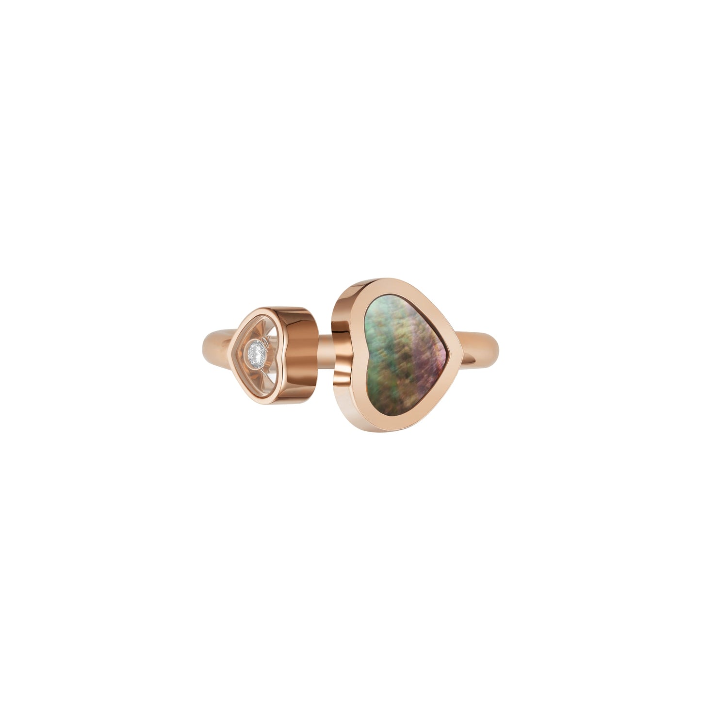 HAPPY HEARTS RING, ETHICAL ROSE GOLD, DIAMOND, BLACK TAHITIAN MOTHER-OF-PEARL 829482-5320