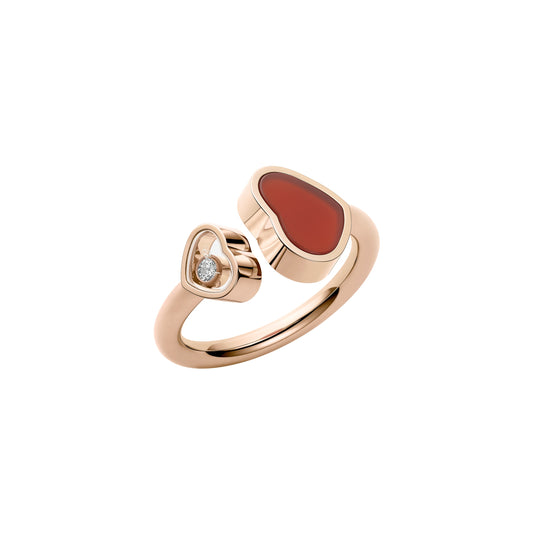 HAPPY HEARTS RING, ETHICAL ROSE GOLD, DIAMOND, CARNELIAN 829482-5820