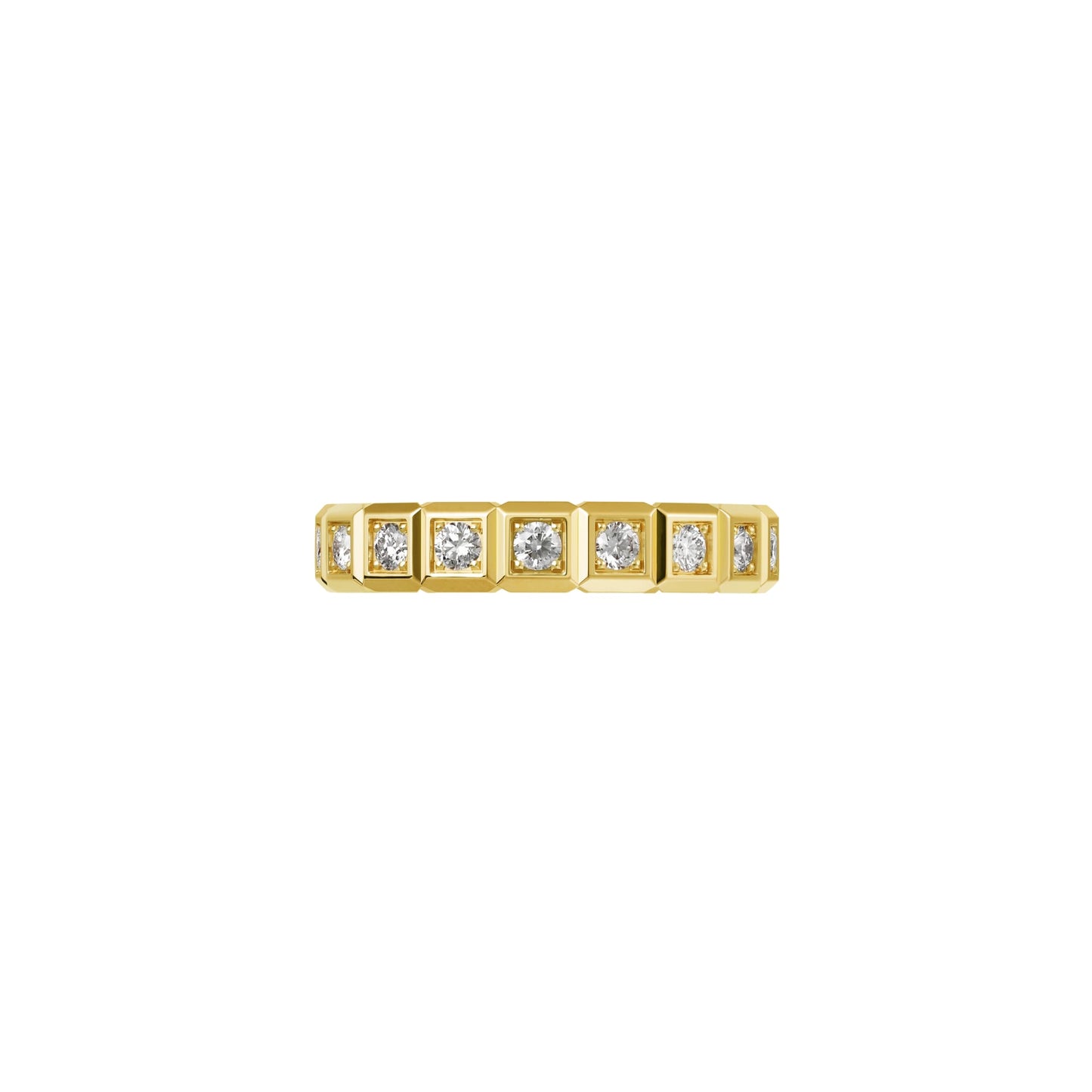 ICE CUBE RING, ETHICAL YELLOW GOLD, HALF-SET DIAMONDS 829834-0039