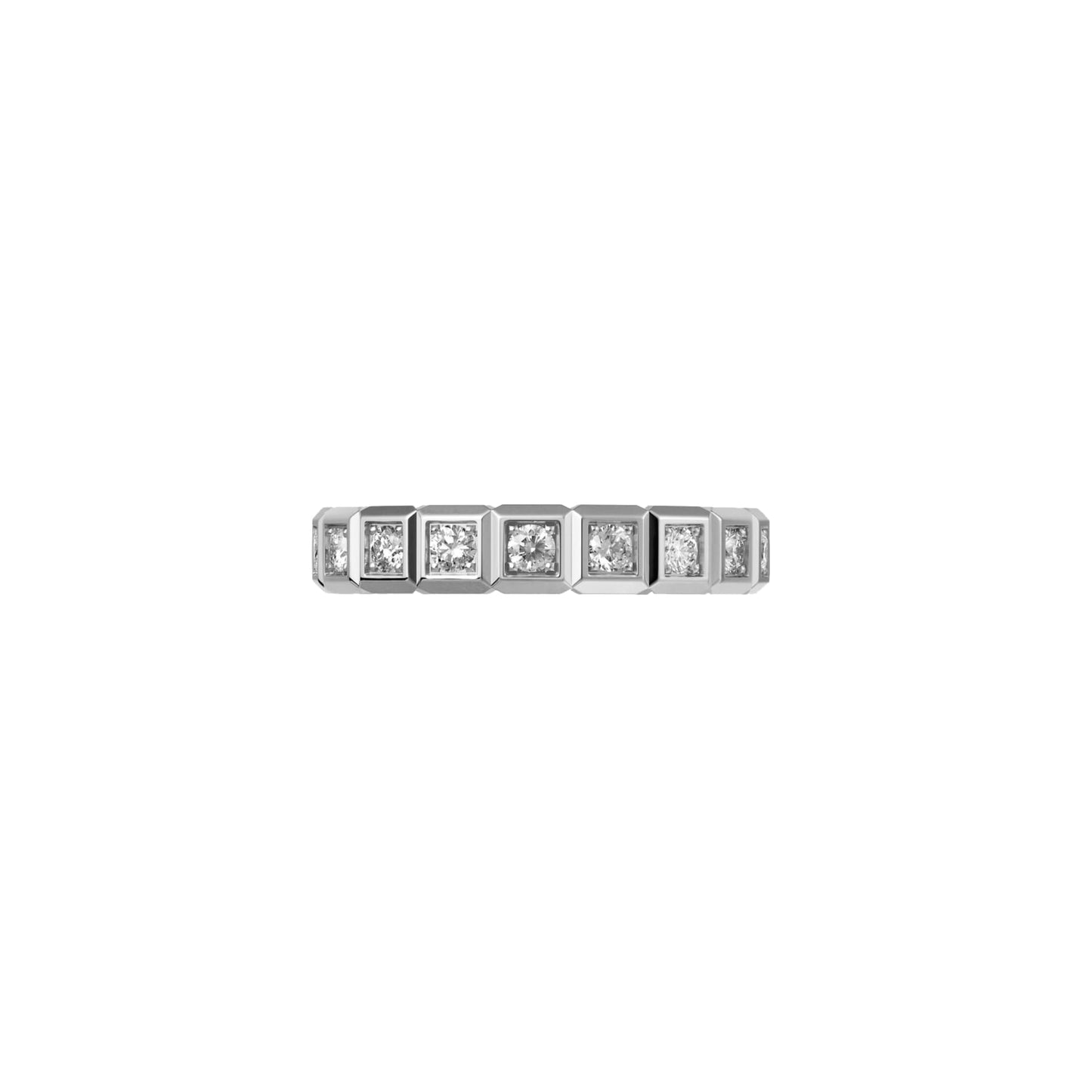 ICE CUBE RING, ETHICAL WHITE GOLD, HALF-SET DIAMONDS 829834-1039