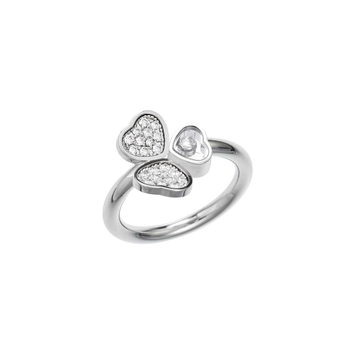 HAPPY HEARTS WINGS RING, ETHICAL WHITE GOLD, DIAMONDS 82A083-1900