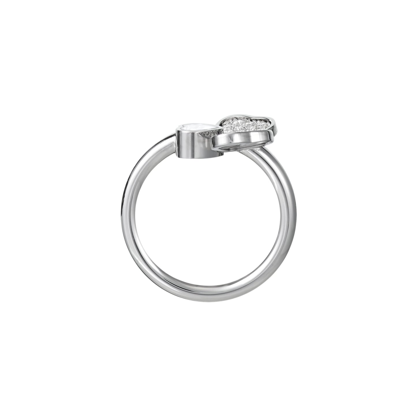 HAPPY HEARTS WINGS RING, ETHICAL WHITE GOLD, DIAMONDS 82A083-1900
