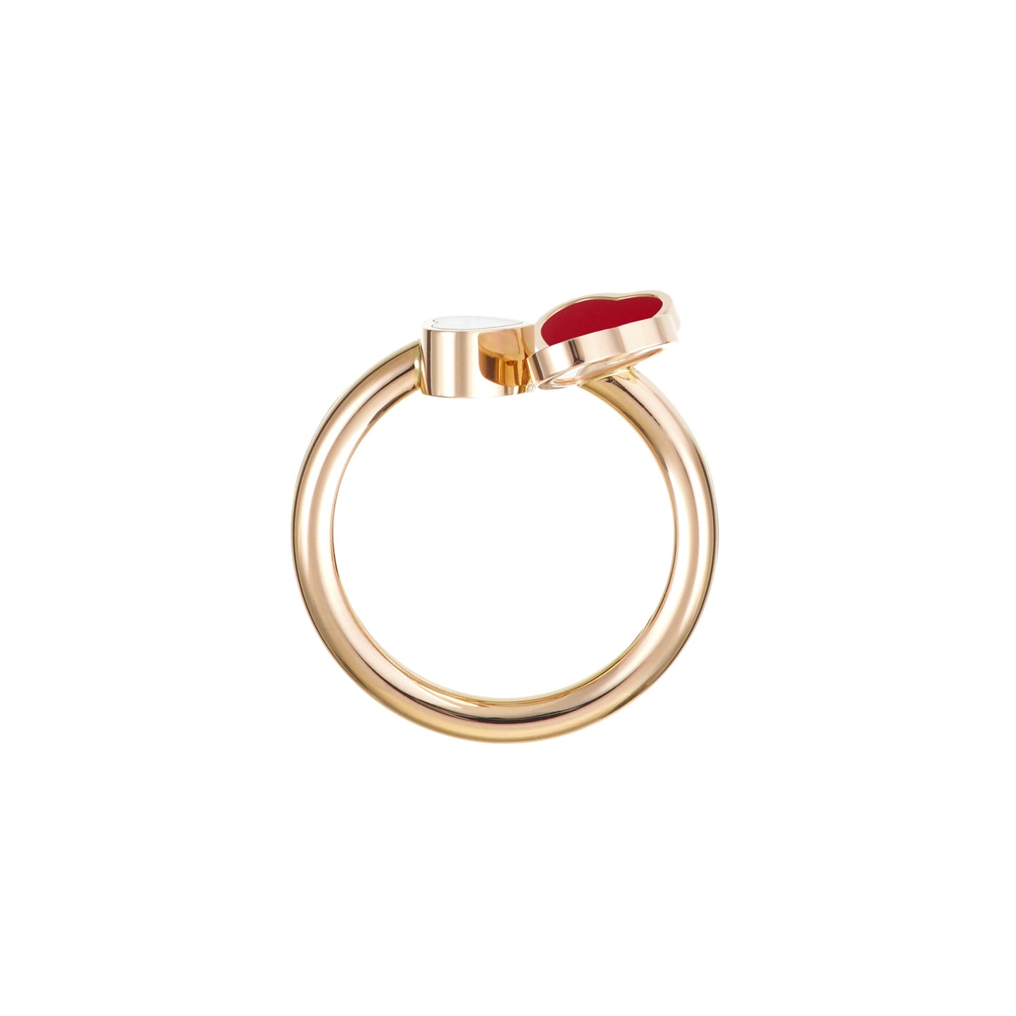 HAPPY HEARTS WINGS RING, ETHICAL ROSE GOLD, DIAMOND, RED STONE 82A083-5800