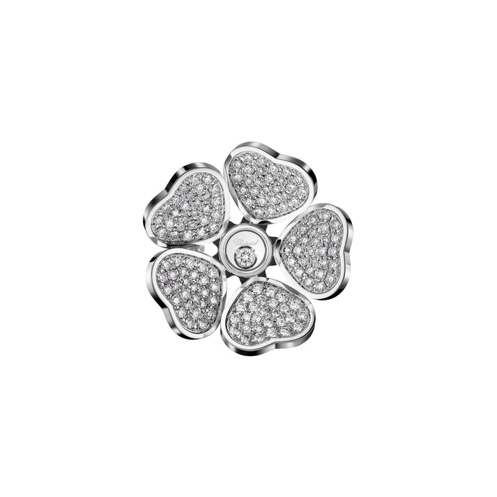 HAPPY HEARTS FLOWERS RING, ETHICAL WHITE GOLD, DIAMONDS 82A085-1900