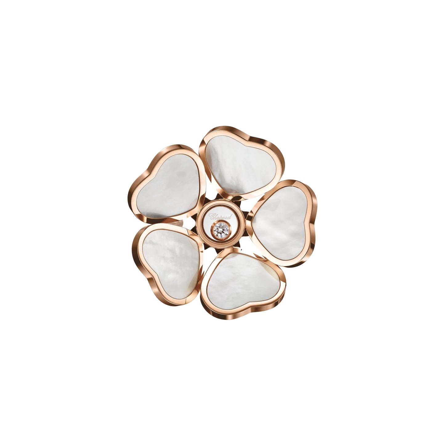 HAPPY HEARTS FLOWERS RING, ETHICAL ROSE GOLD, DIAMOND, MOTHER-OF-PEARL 82A085-5300
