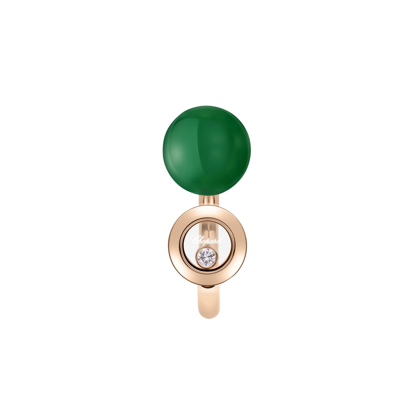 HAPPY DIAMONDS PLANET RING, ETHICAL ROSE GOLD, DIAMONDS, GREEN AGATE 82A619-5100