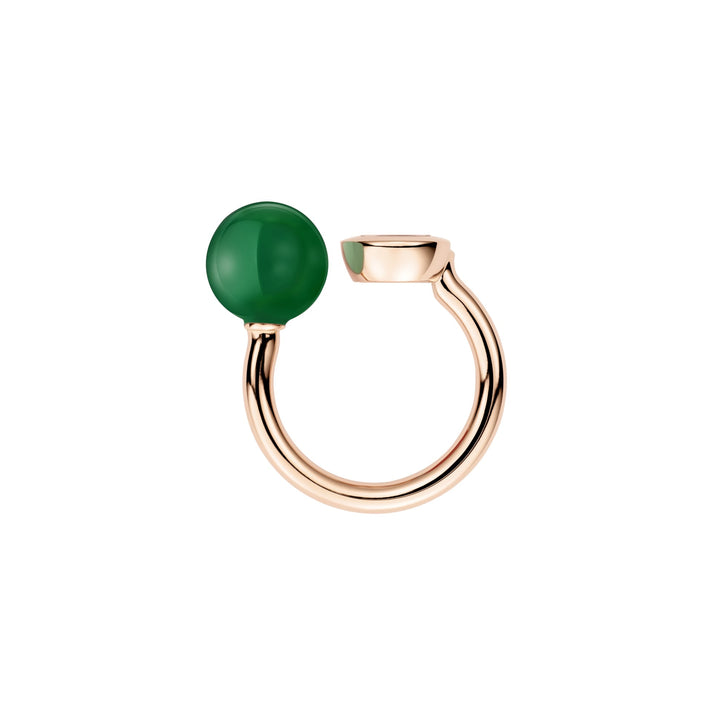 HAPPY DIAMONDS PLANET RING, ETHICAL ROSE GOLD, DIAMONDS, GREEN AGATE 82A619-5100