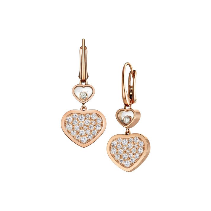 HAPPY HEARTS EARRINGS, ETHICAL ROSE GOLD, DIAMONDS 837482-5009
