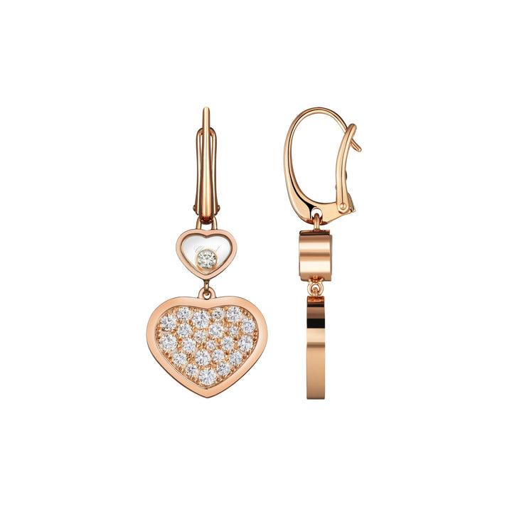 HAPPY HEARTS EARRINGS, ETHICAL ROSE GOLD, DIAMONDS 837482-5009