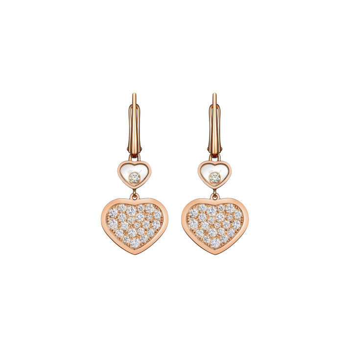 HAPPY HEARTS EARRINGS, ETHICAL ROSE GOLD, DIAMONDS 837482-5009