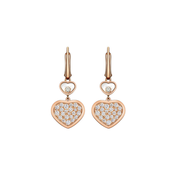 HAPPY HEARTS EARRINGS, ETHICAL ROSE GOLD, DIAMONDS 837482-5009