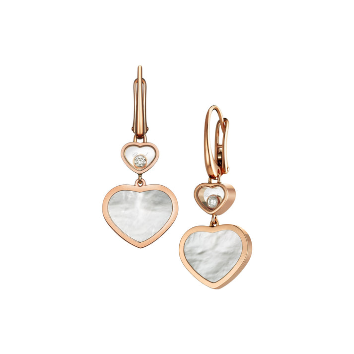 HAPPY HEARTS EARRINGS, ETHICAL ROSE GOLD, DIAMONDS, MOTHER-OF-PEARL 837482-5310