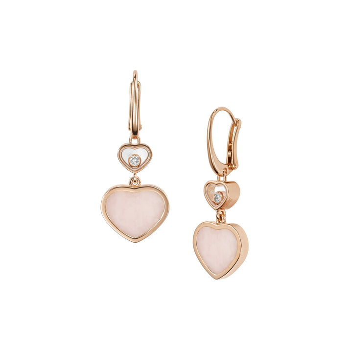HAPPY HEARTS EARRINGS, ETHICAL ROSE GOLD, DIAMONDS, PINK OPAL 837482-5620