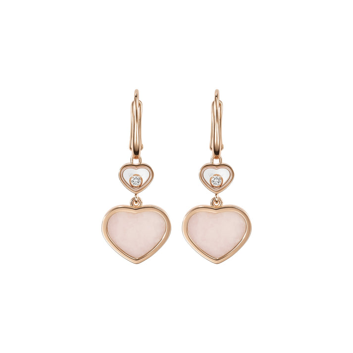 HAPPY HEARTS EARRINGS, ETHICAL ROSE GOLD, DIAMONDS, PINK OPAL 837482-5620
