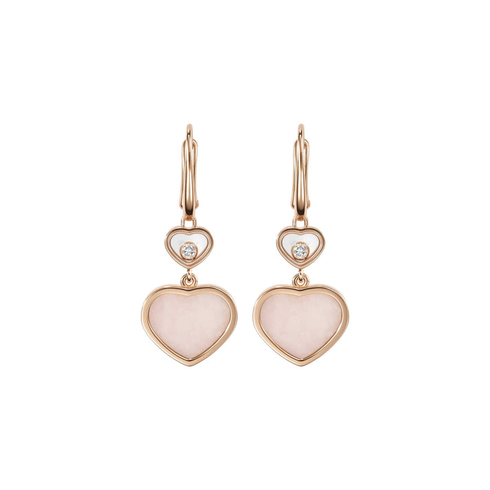 HAPPY HEARTS EARRINGS, ETHICAL ROSE GOLD, DIAMONDS, PINK OPAL 837482-5620