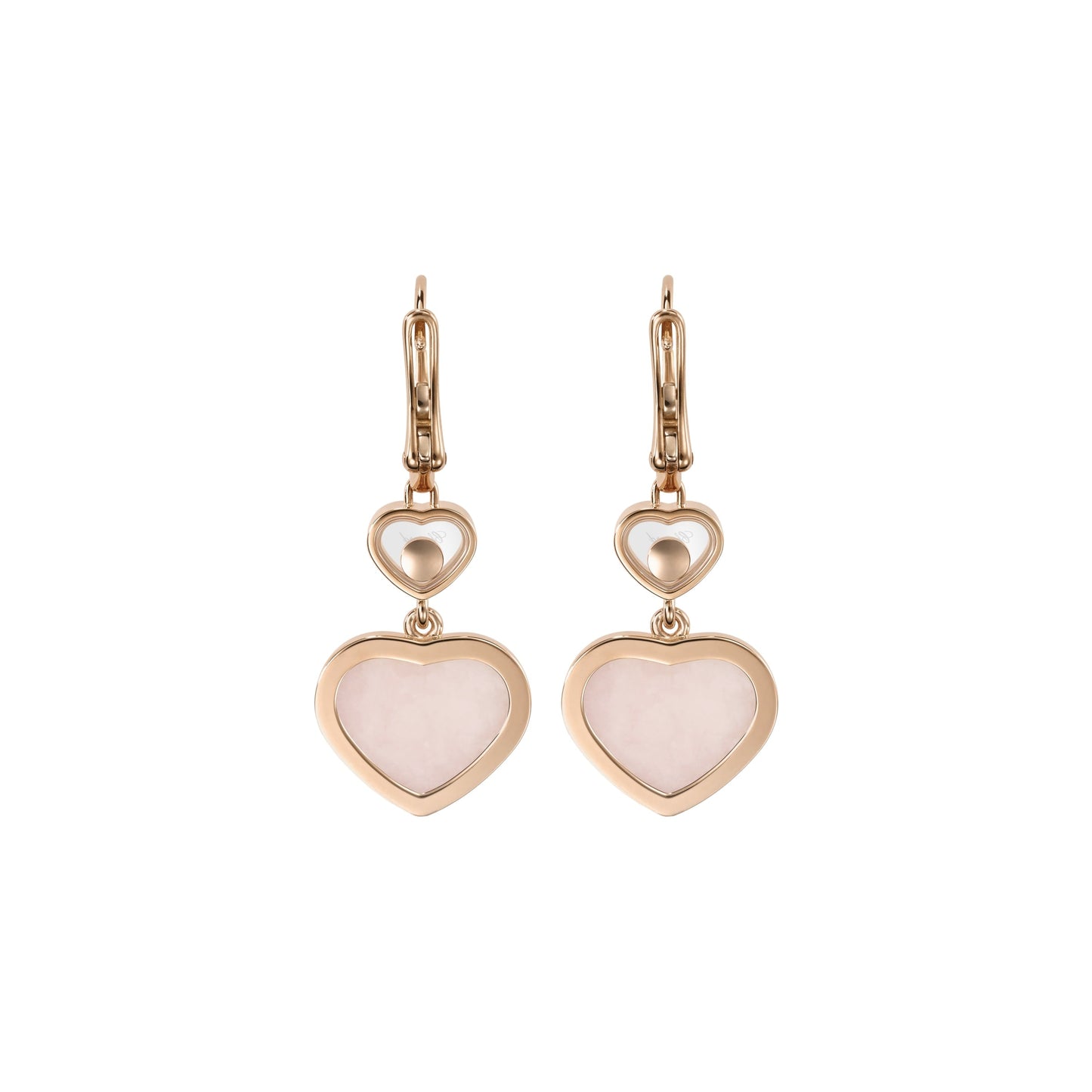 HAPPY HEARTS EARRINGS, ETHICAL ROSE GOLD, DIAMONDS, PINK OPAL 837482-5620