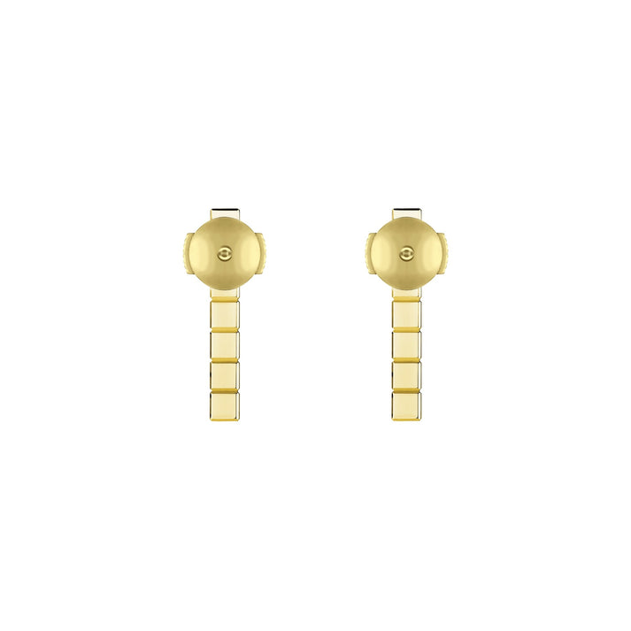 ICE CUBE EARRINGS, ETHICAL YELLOW GOLD, HALF-SET DIAMONDS 837702-0002