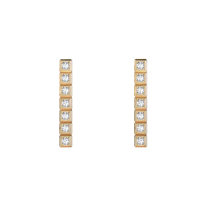 ICE CUBE EARRINGS, ETHICAL ROSE GOLD, FULL-SET DIAMONDS 837702-5003