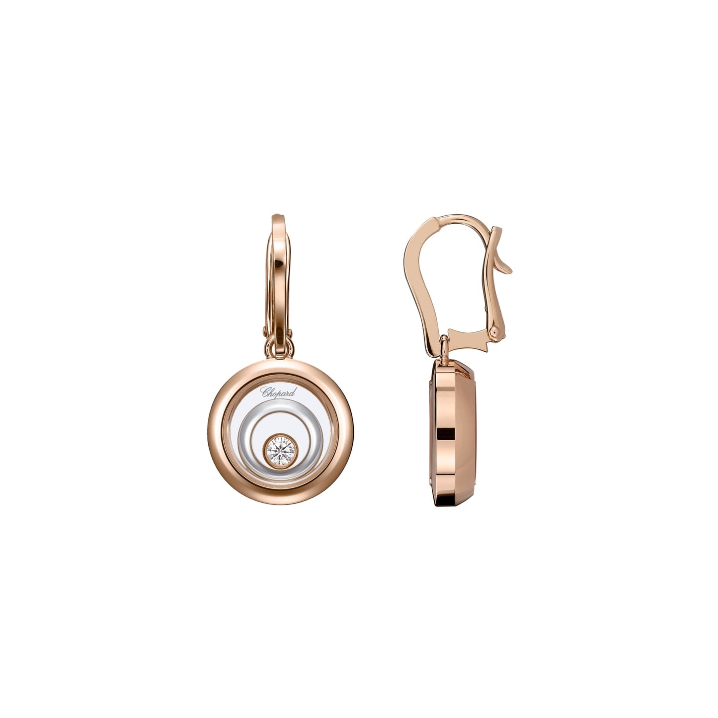 HAPPY SPIRIT EARRINGS, ETHICAL ROSE GOLD, ETHICAL WHITE GOLD, DIAMONDS 838230-9001