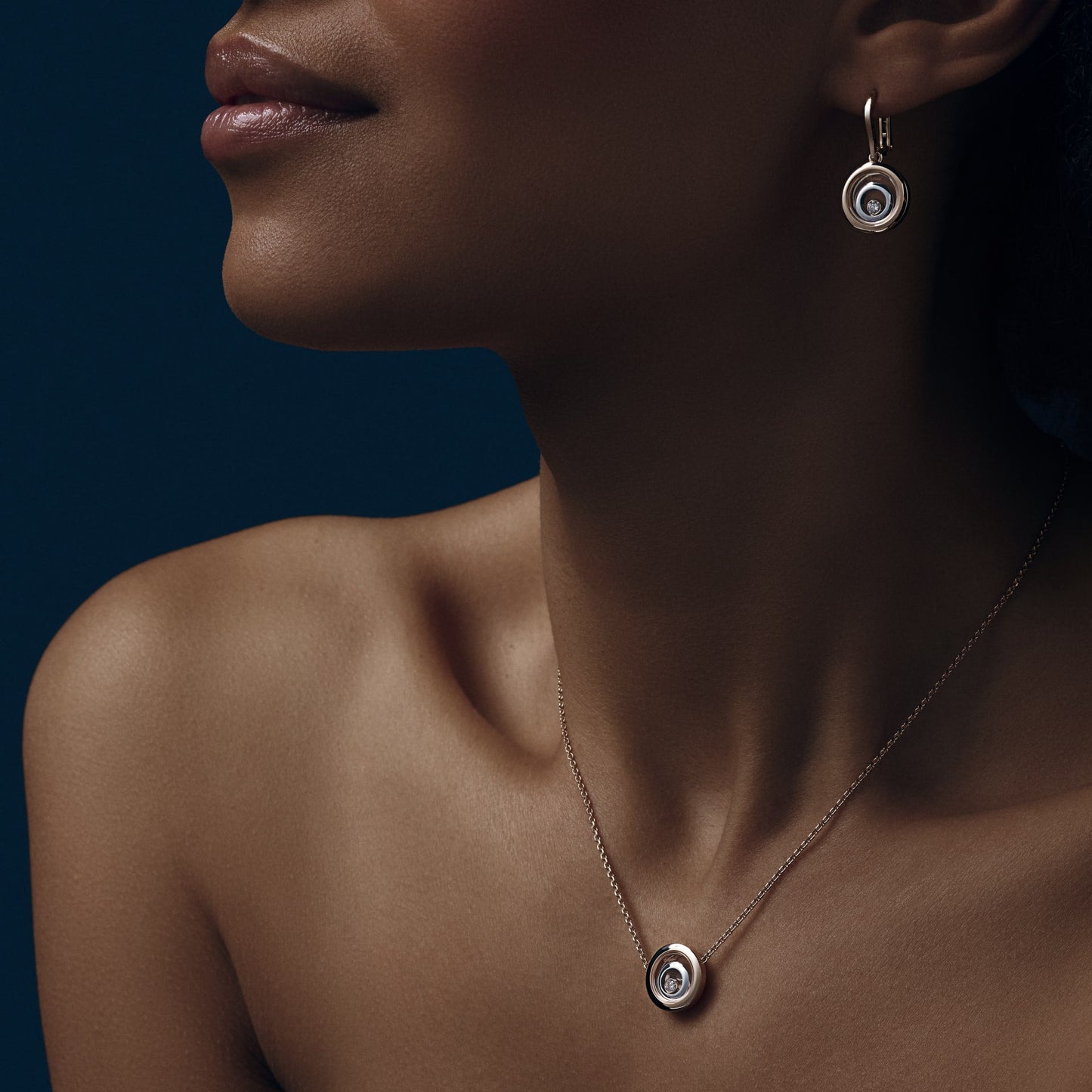 HAPPY SPIRIT EARRINGS, ETHICAL ROSE GOLD, ETHICAL WHITE GOLD, DIAMONDS 838230-9001