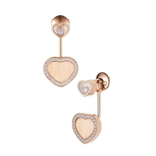HAPPY HEARTS GOLDEN HEARTS EARRINGS, ETHICAL ROSE GOLD, DIAMONDS 83A007-5921